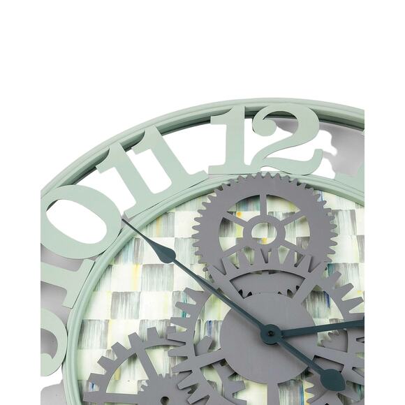 Mackenzie Childs Sterling Check Large Farmhouse Wall Clock 30in NEW - Picture 3 of 3